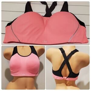 Victoria's Secret VSX Vintage Racerback Sports Bra Pink Black 38C